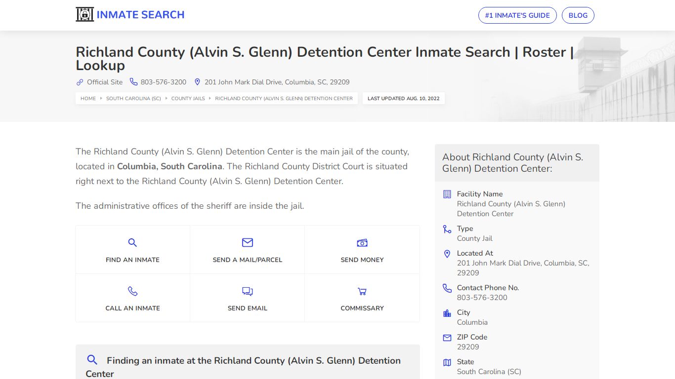 Richland County (Alvin S. Glenn) Detention ... - Inmate Search